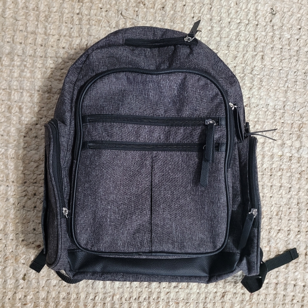 Baby Boom Adjustable Shoulder Strap Insulated Pockets Backpack Diaper Bag Black